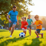 Ensemble sportif : l'harmonie entre jeu et famille