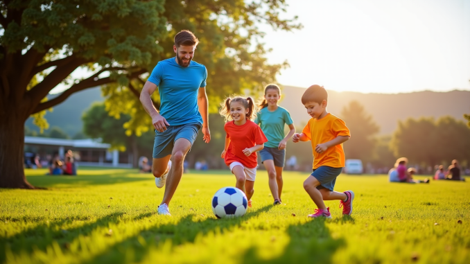 Ensemble sportif : l'harmonie entre jeu et famille